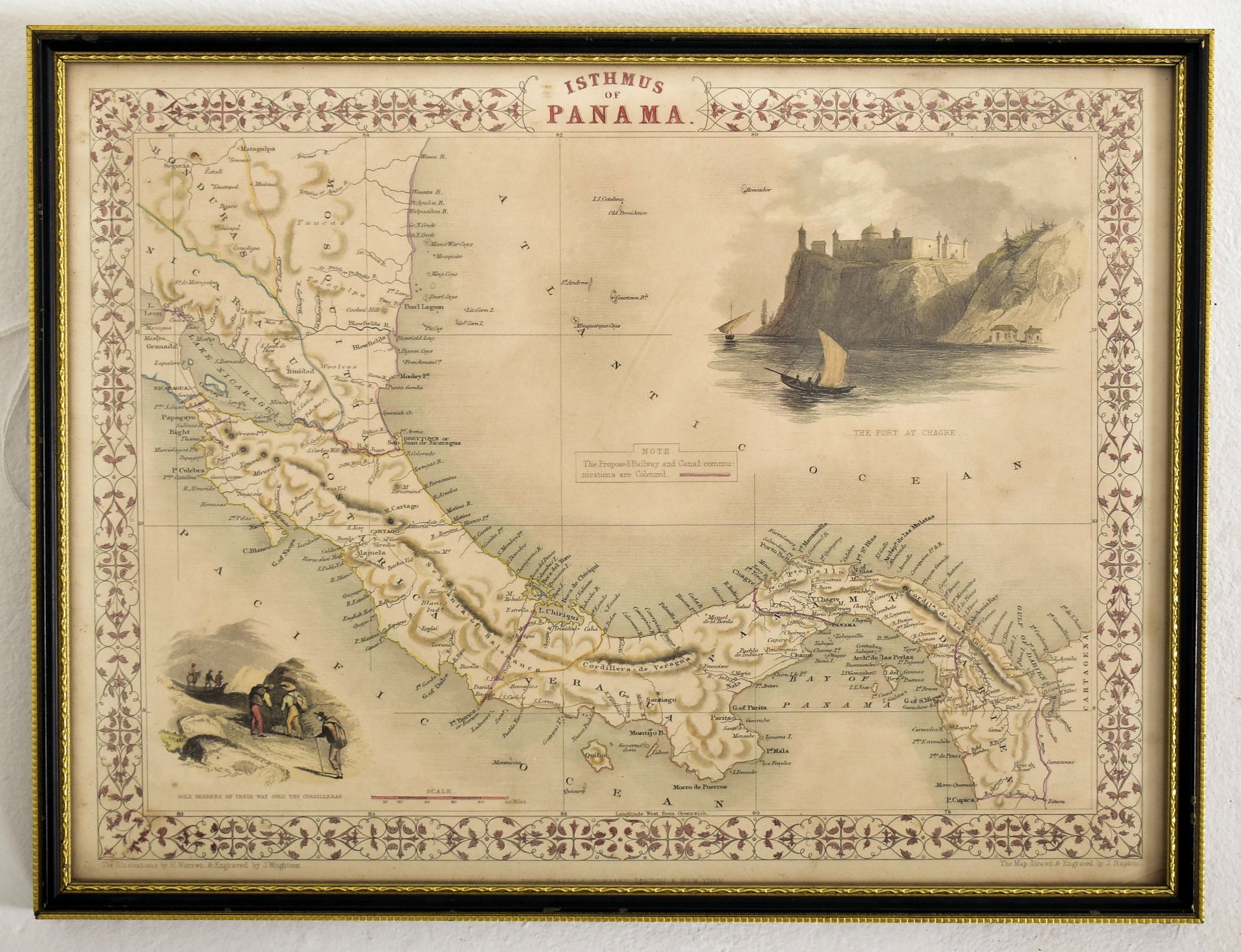 CIRCA 1850 MAP OF ISTHMUS OF PANAMA BY J. RAPKIN - Bild 2 aus 5