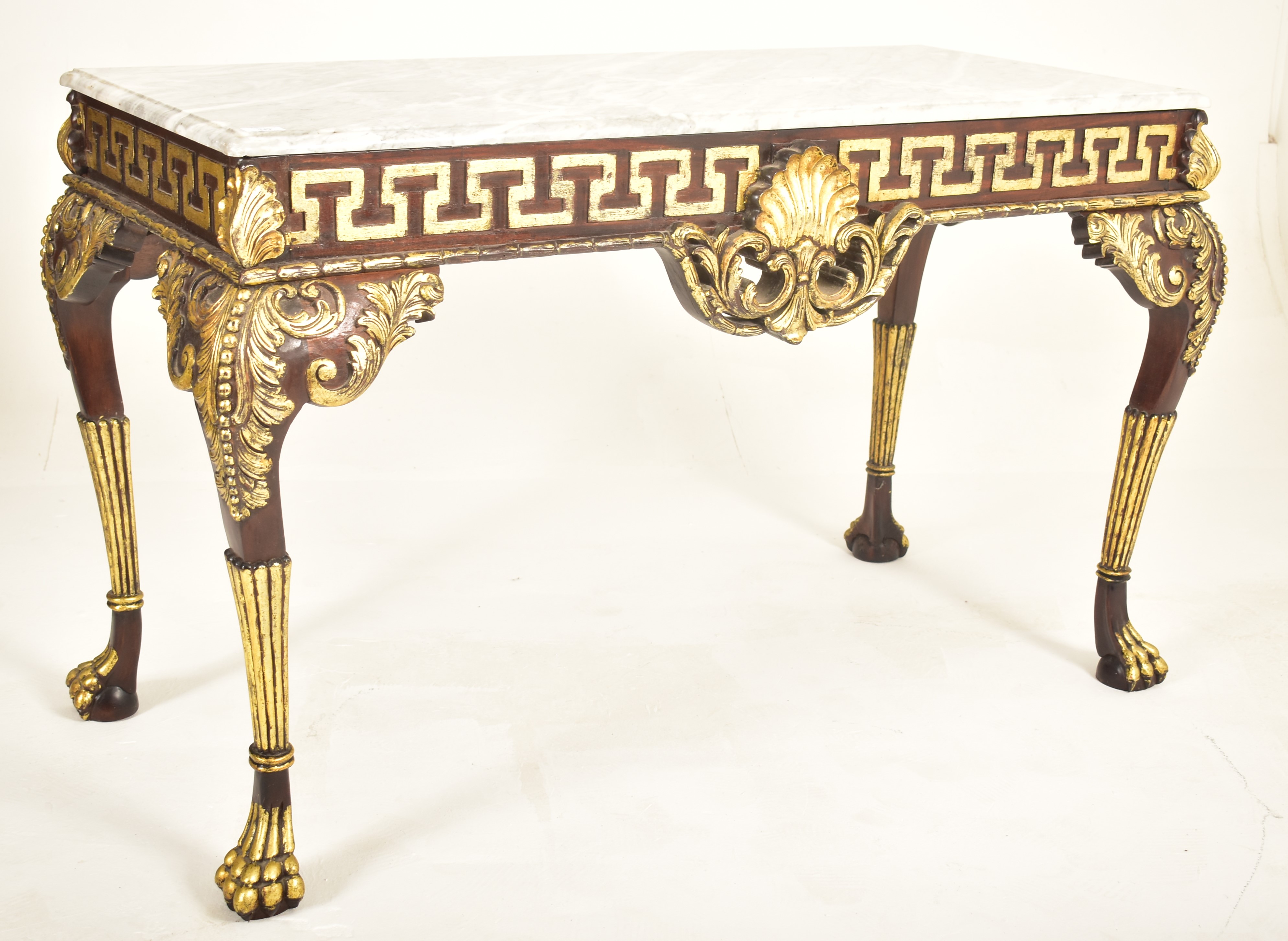 WILLIAM KENT 18TH CENTURY INSPIRED GILT WOOD & MARBLE HALL TABLE - Image 2 of 8