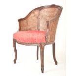 FRENCH LOUIS XV STYLE BEECH & DOUBLE CANE ARMCHAIR