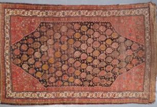 19TH CENTURY HAND WOVEN PERSIAN ISLAMIC BIDJAR CARPET RUG