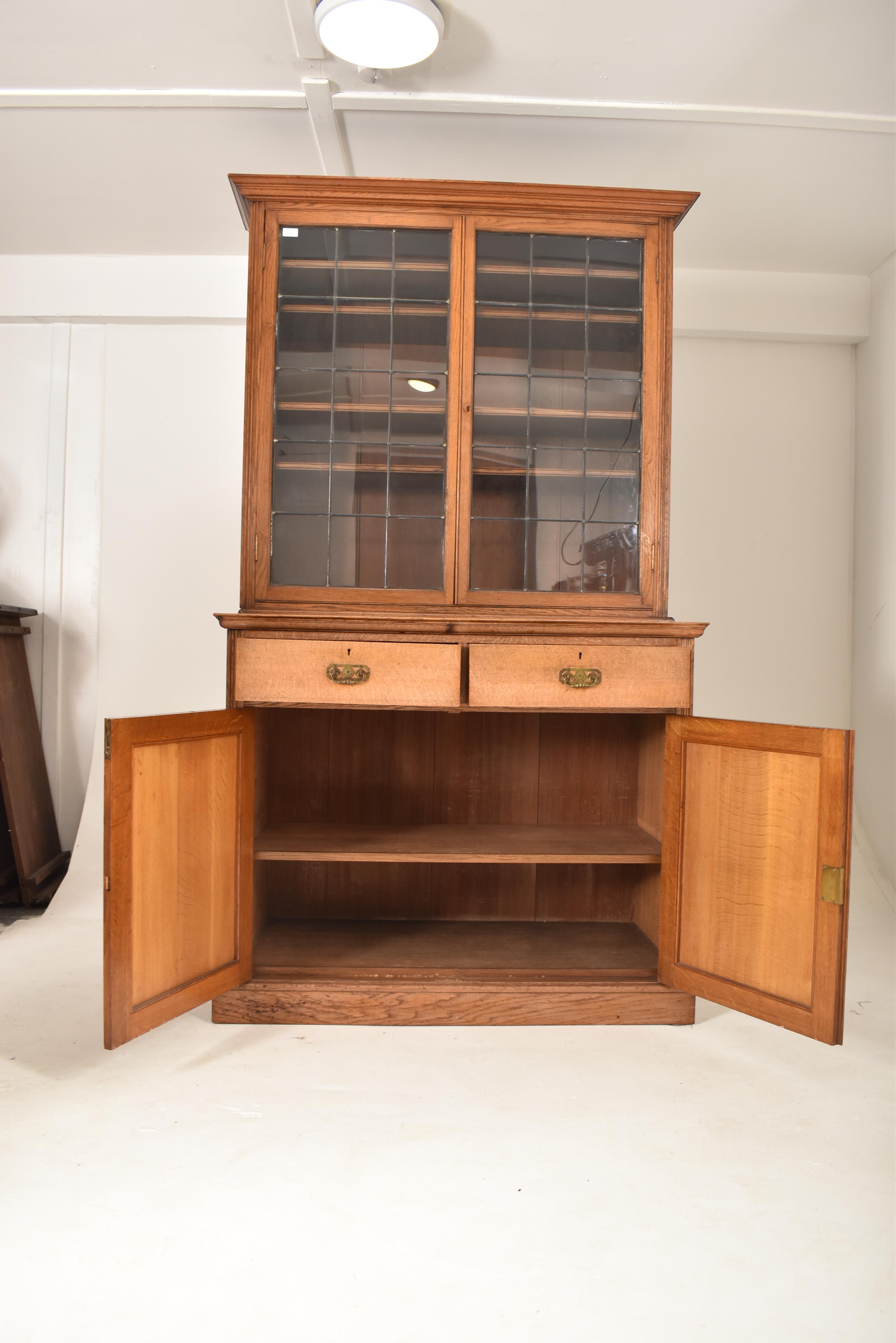 PAIR OF LATE 19TH CENTURY VICTORIAN OAK LIBRARY BOOKCASES - Image 9 of 12