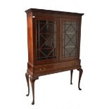 VICTORIAN 19TH CENTURY MAHOGANY CABINET ON STAND