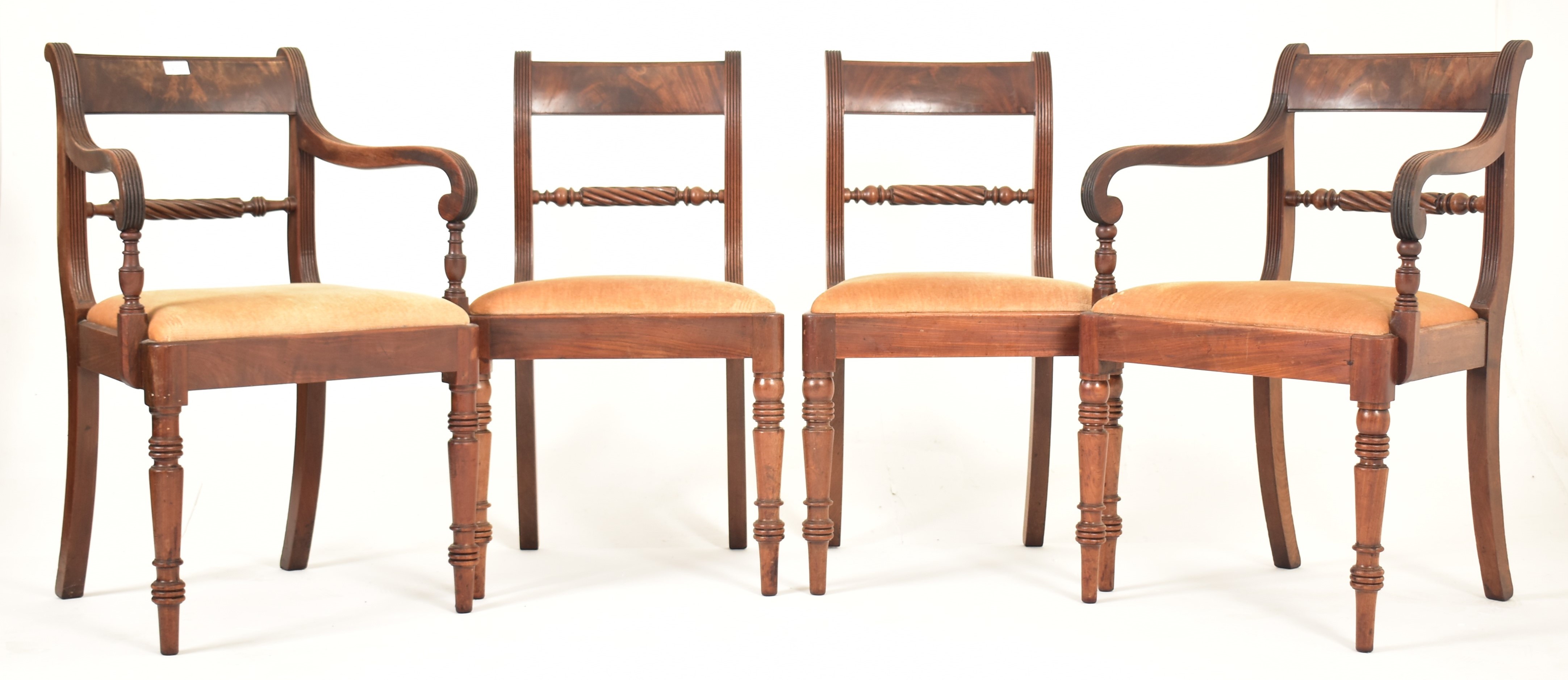 EIGHT WILLIAM IV MAHOGANY TRAFALGAR BACK DINING CHAIRS - Image 8 of 9