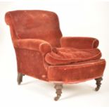 VICTORIAN UPHOLSTERED ARMCHAIR MANNER OF HOWARD & SONS