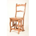 EDWARDIAN BEECH WOOD METAMORPHIC LIBRARY STEPS CHAIR