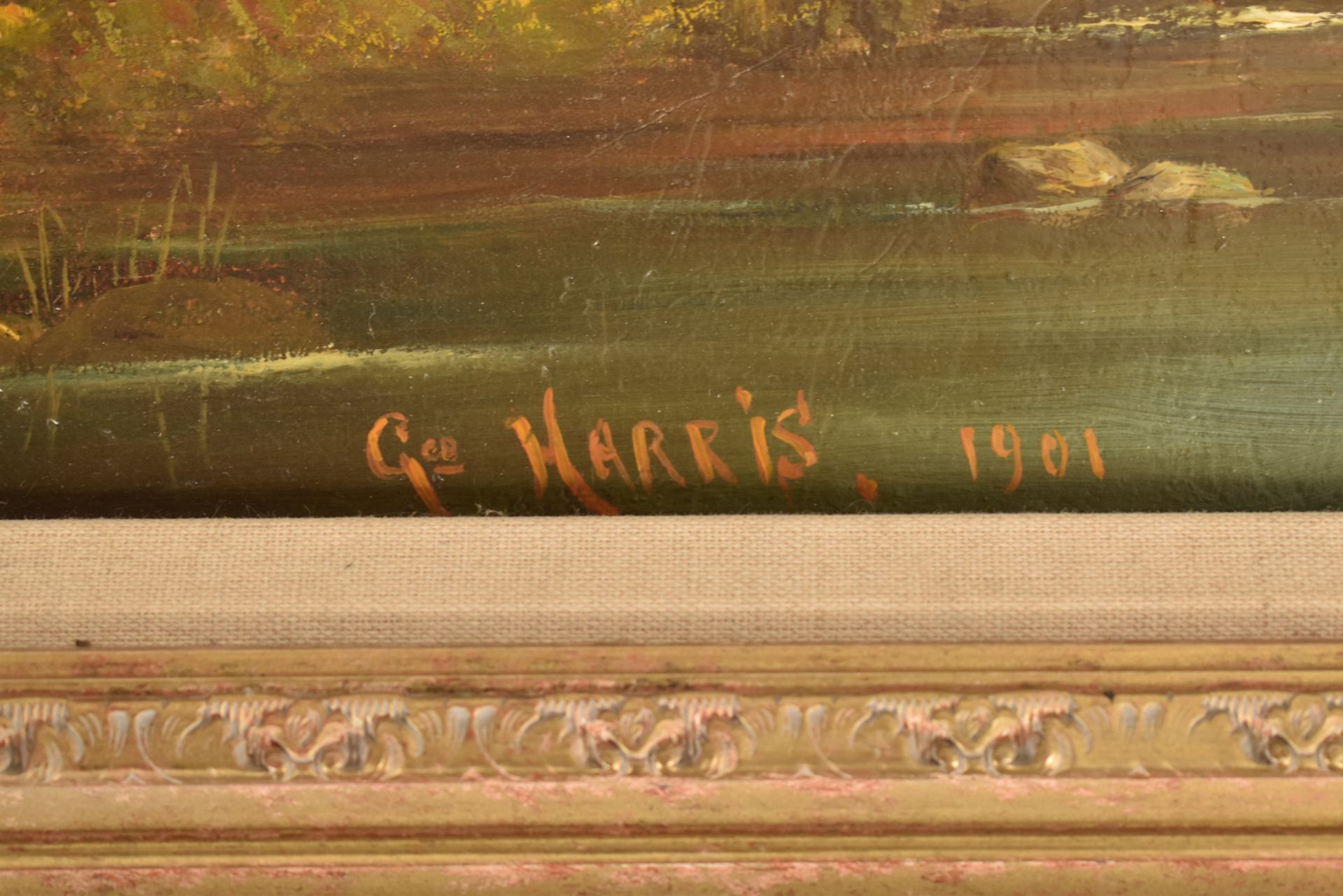 GEORGE FREDERICK HARRIS (1856-1924) OIL ON CANVAS PAINTING - Bild 4 aus 5