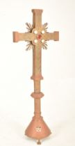 BAROQUE INSPIRED PATINATED BRONZE RELIQUARY ALTAR CRUCIFIX