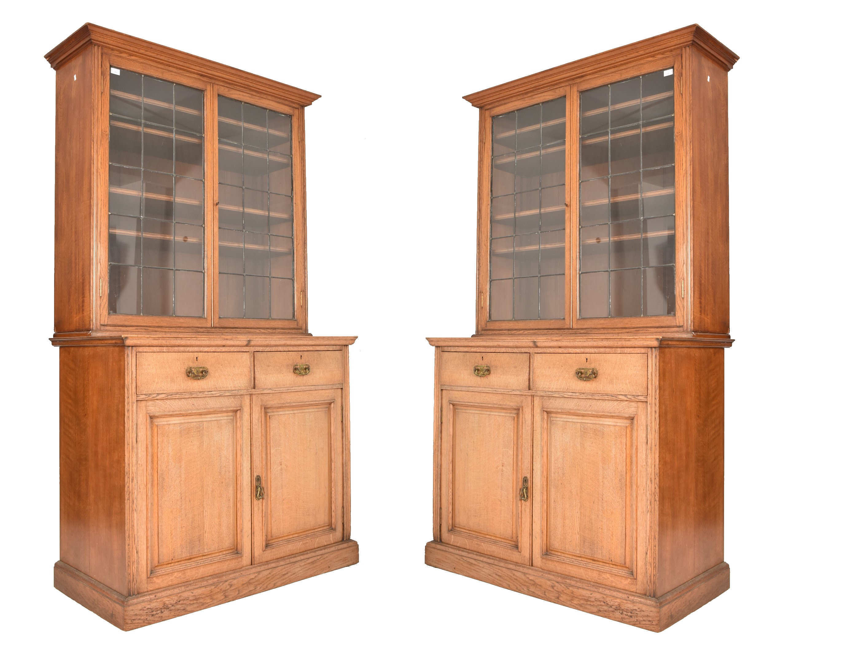 PAIR OF LATE 19TH CENTURY VICTORIAN OAK LIBRARY BOOKCASES