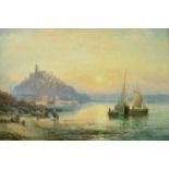 WILLIAM A. THORNELY (1847-1907) - ST MICHAEL'S MOUNT - OIL ON BOARD