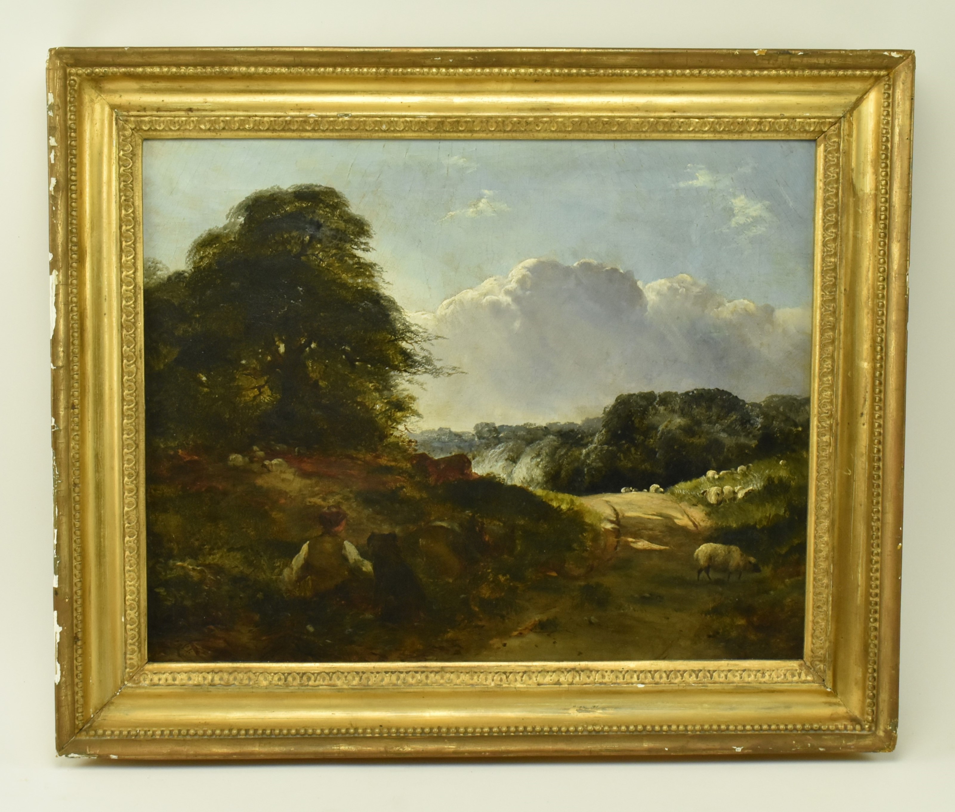 19TH CENTURY VICTORIAN OIL ON CANVAS COUNTRY LANDSCAPE - Image 2 of 4