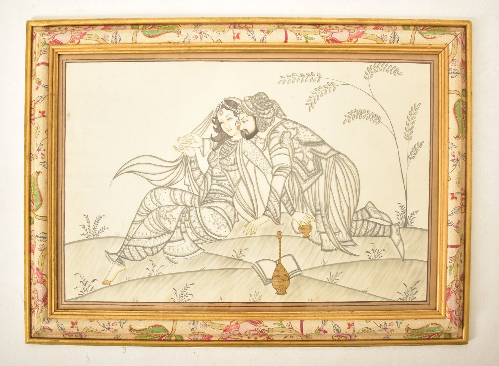 INDIAN ORIENTAL INK & COLOUR ON SILK PAINTING - Image 2 of 5