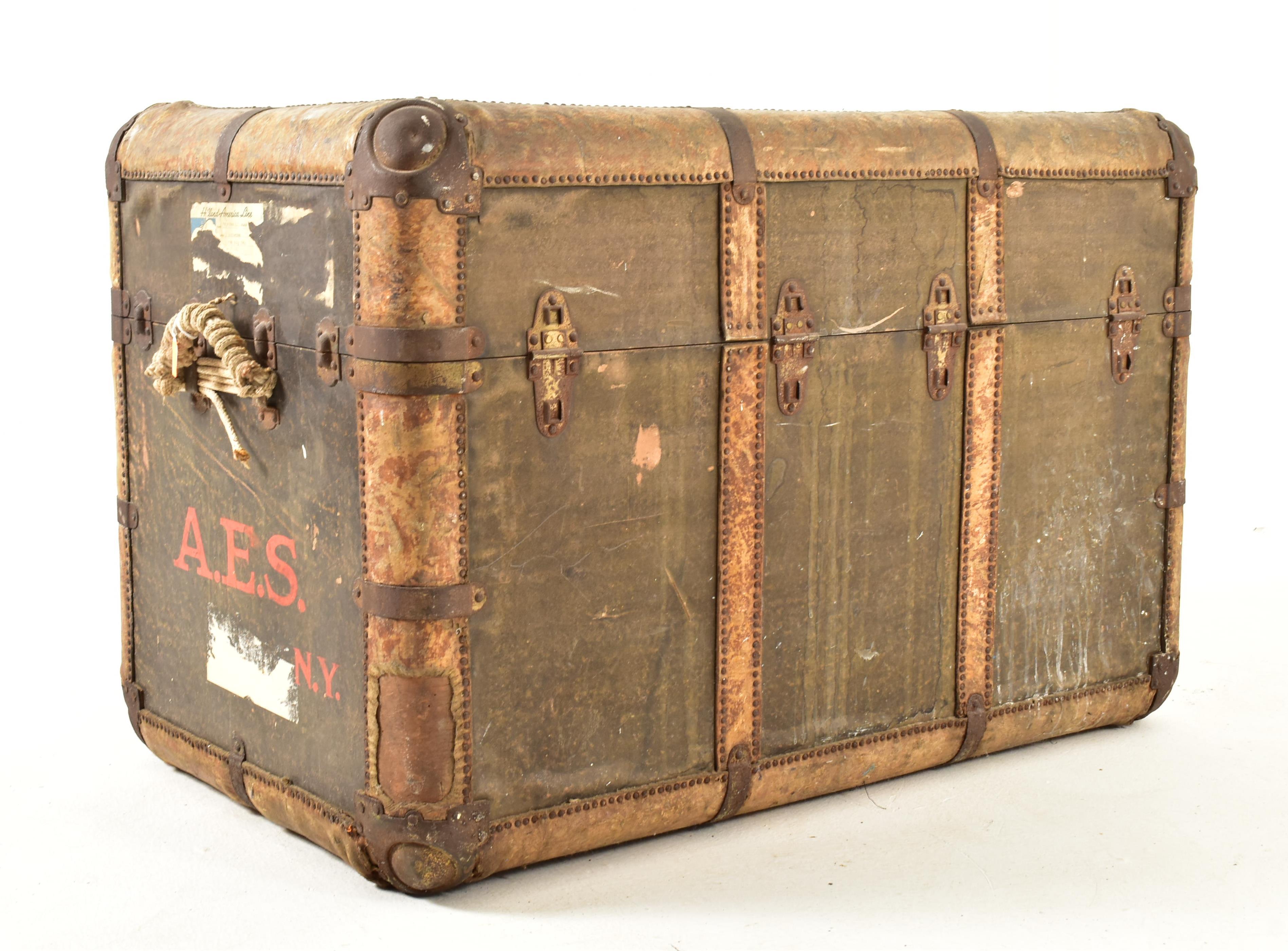 CROSS, LONDON - EARLY 20TH CENTURY LEATHER STEAMER TRUNK - Image 8 of 8