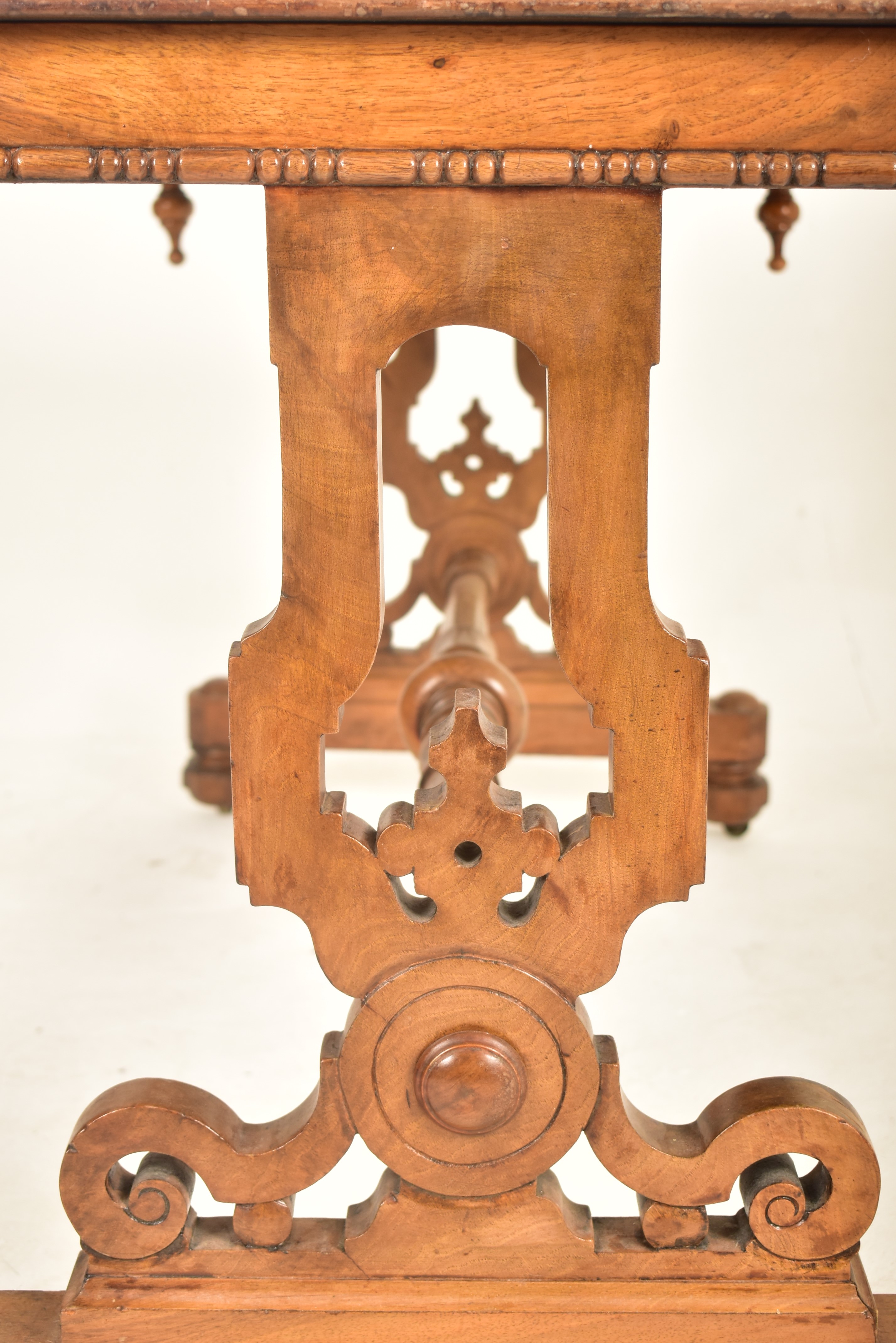 19TH CENTURY WALNUT MARQUETRY INLAID WRITING DESK - Image 6 of 7