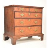 QUEEN ANNE BURR WALNUT & MAHOGANY CHEST OF DRAWERS