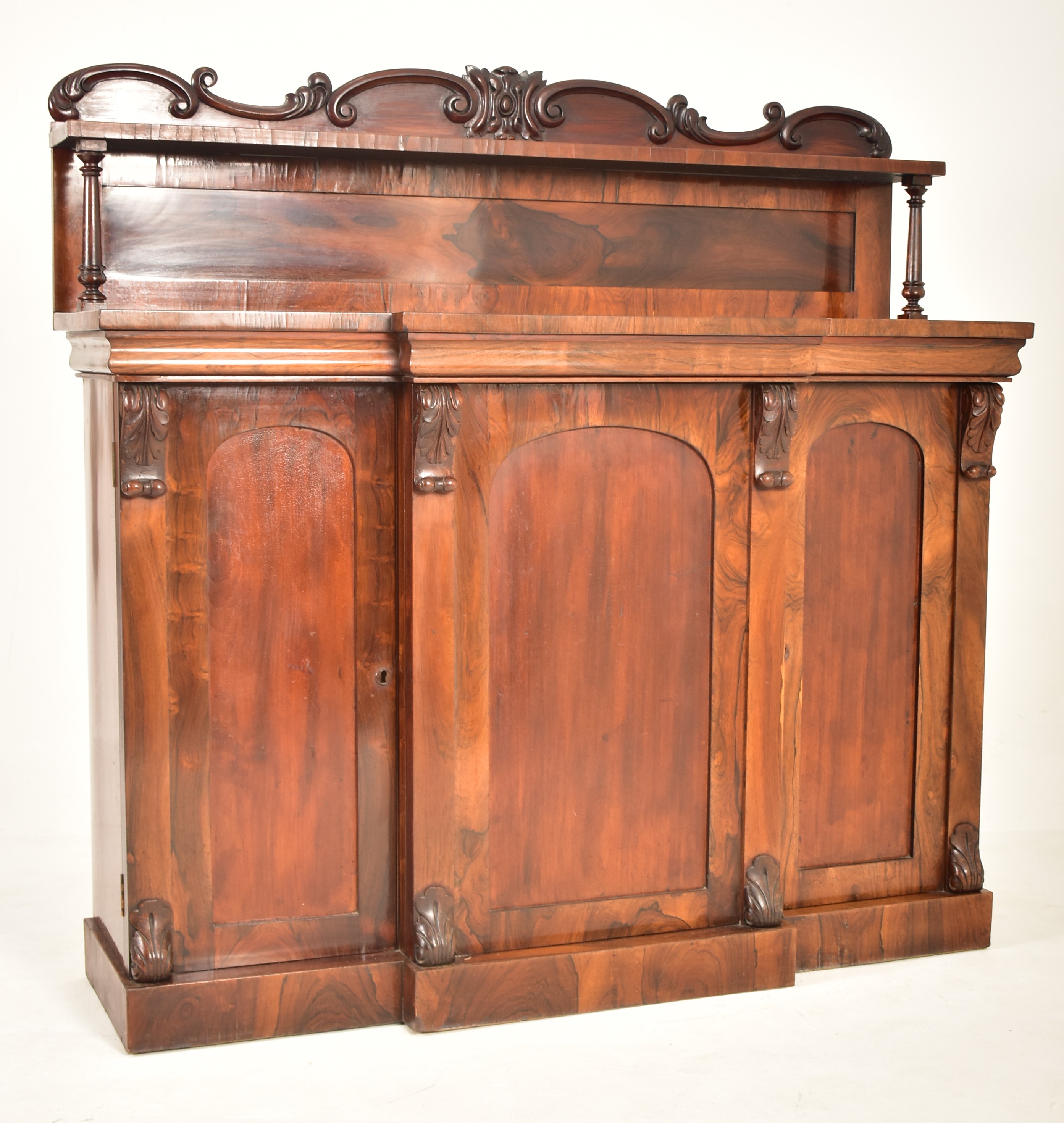 EARLY VICTORIAN FLAME MAHOGANY CHIFFONIER CABINET