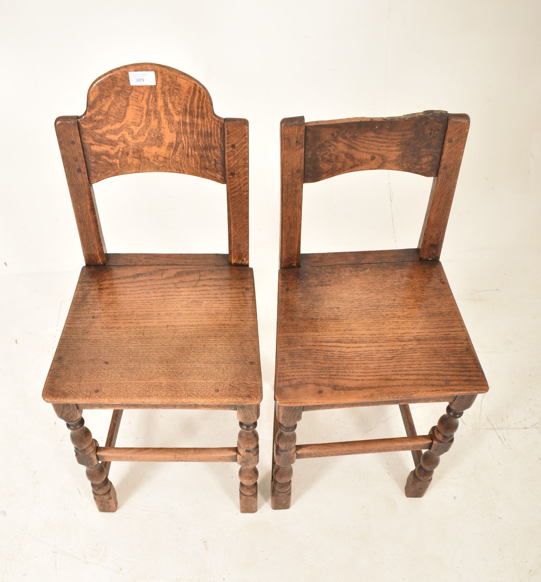 PAIR OF 19TH CENTURY OAK AND ELM CORRECTIONAL CHAIR - Bild 2 aus 6