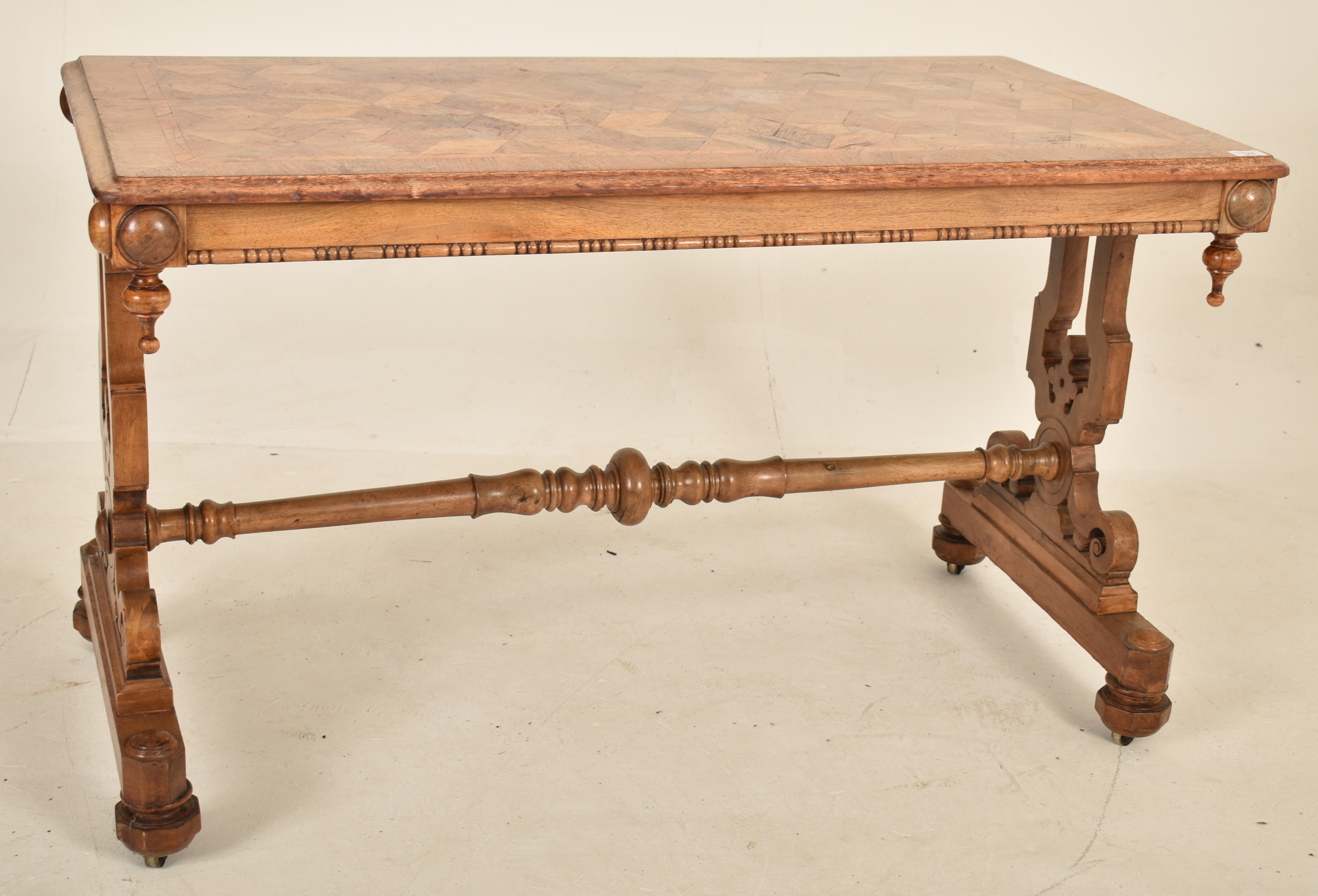 19TH CENTURY WALNUT MARQUETRY INLAID WRITING DESK - Image 2 of 7