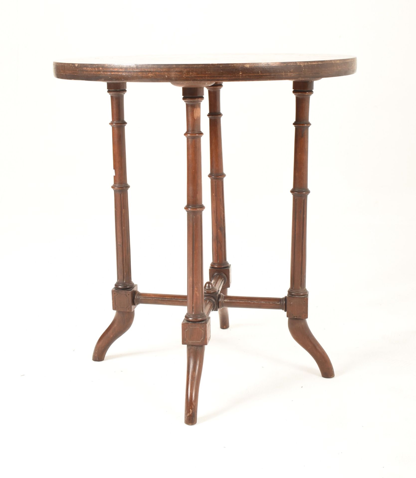 LATE 19TH CENTURY MAHOGANY & SATINWOOD MARQUETRY SIDE TABLE - Image 5 of 5