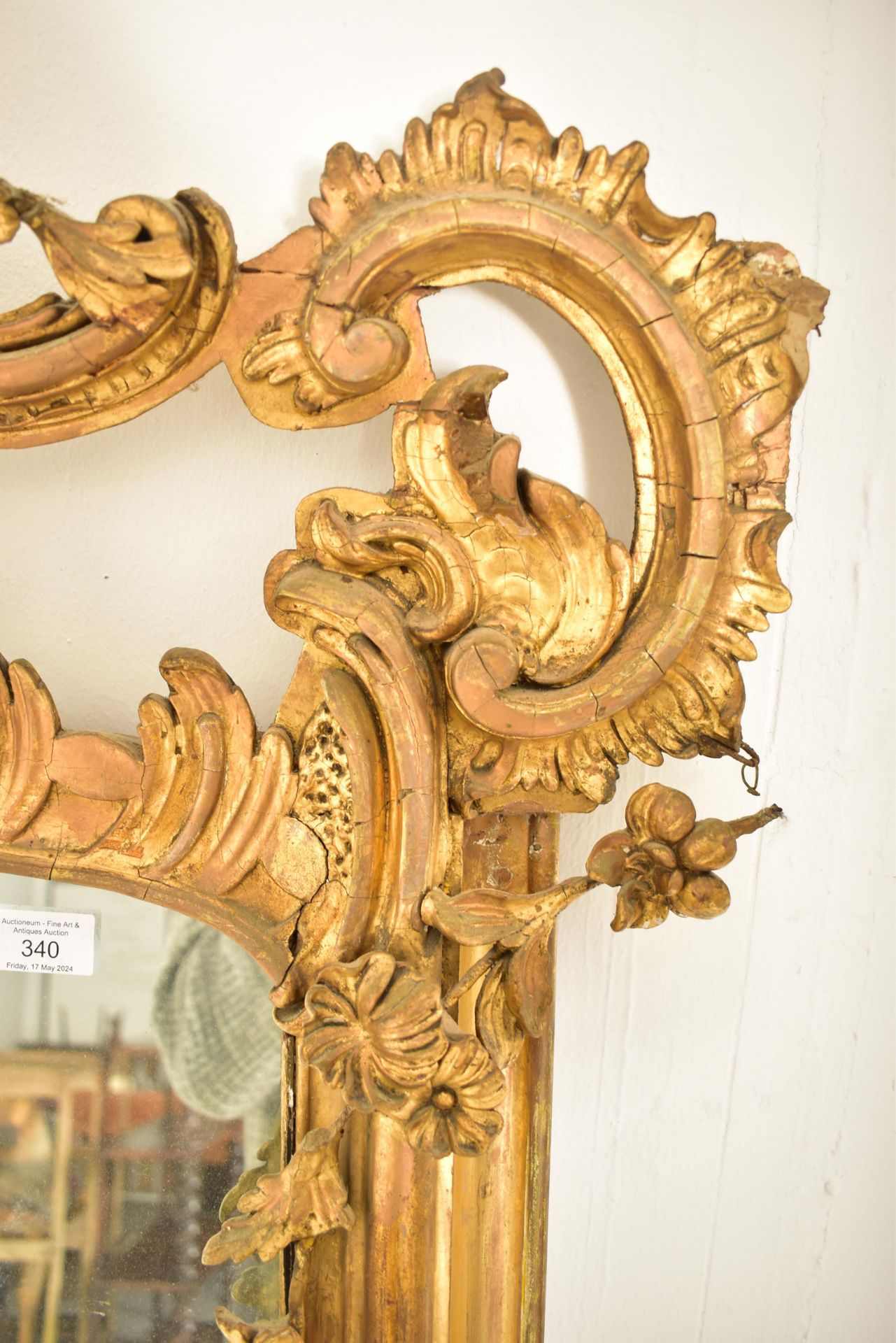 LARGE ROCOCO INSPIRED GILTWOOD & GESSO OVERMANTEL MIRROR - Image 2 of 11
