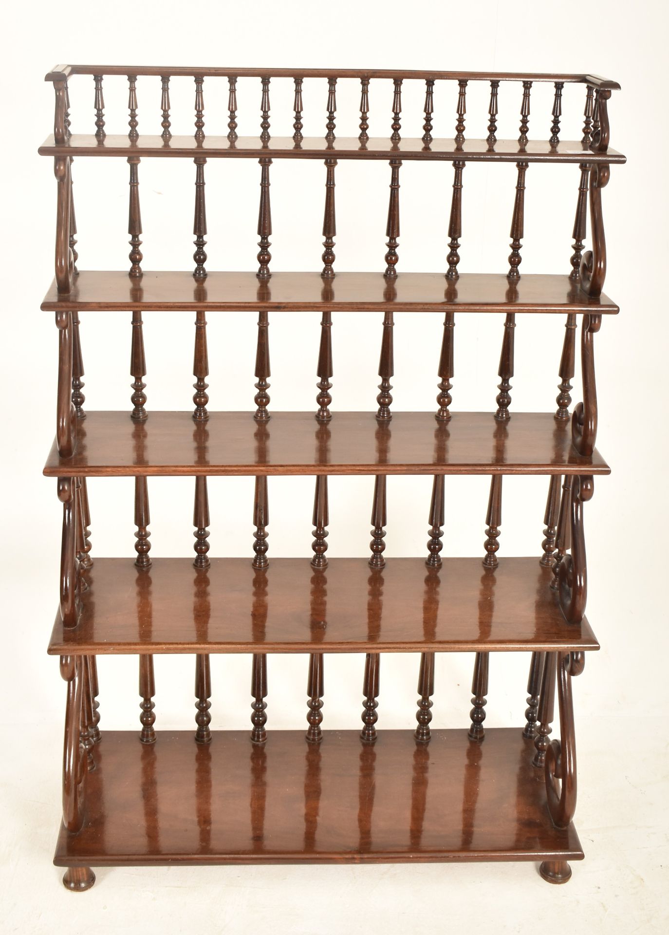 19TH CENTURY MAHOGANY OPEN FRONT WATERFALL BOOKCASE - Image 2 of 5