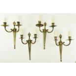 FOUR ITALIAN MANNER 20TH CENTURY BRASS WALL SCONCES