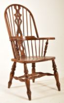 LATE VICTORIAN BEECH & ELM COMB BACK WINDSOR ARMCHAIR