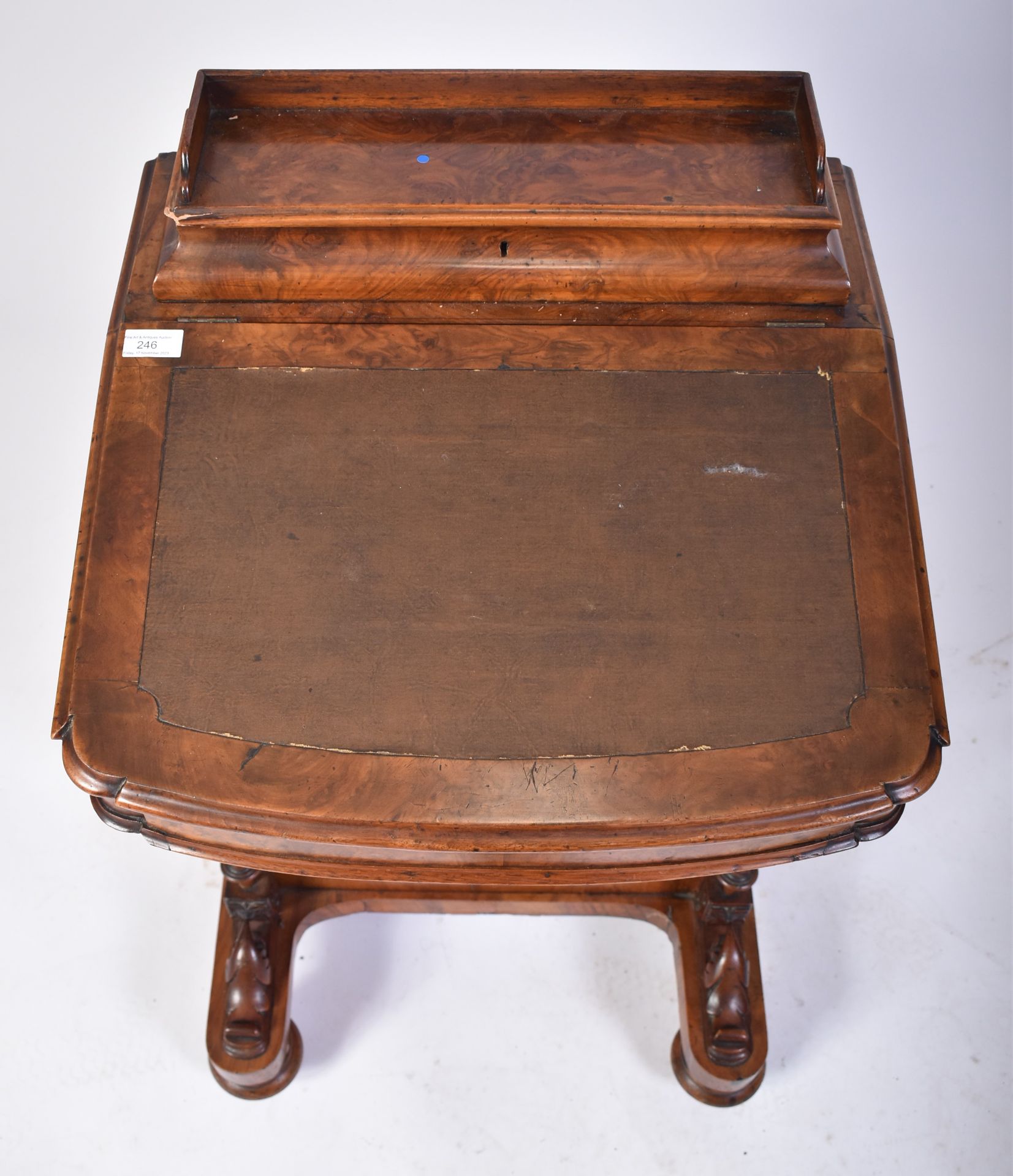 19TH CENTURY VICTORIAN WALNUT DAVENPORT DESK - Image 2 of 7