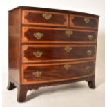 18TH CENTURY MAHOGANY BOW FRONT INLAID CHEST OF DRAWERS