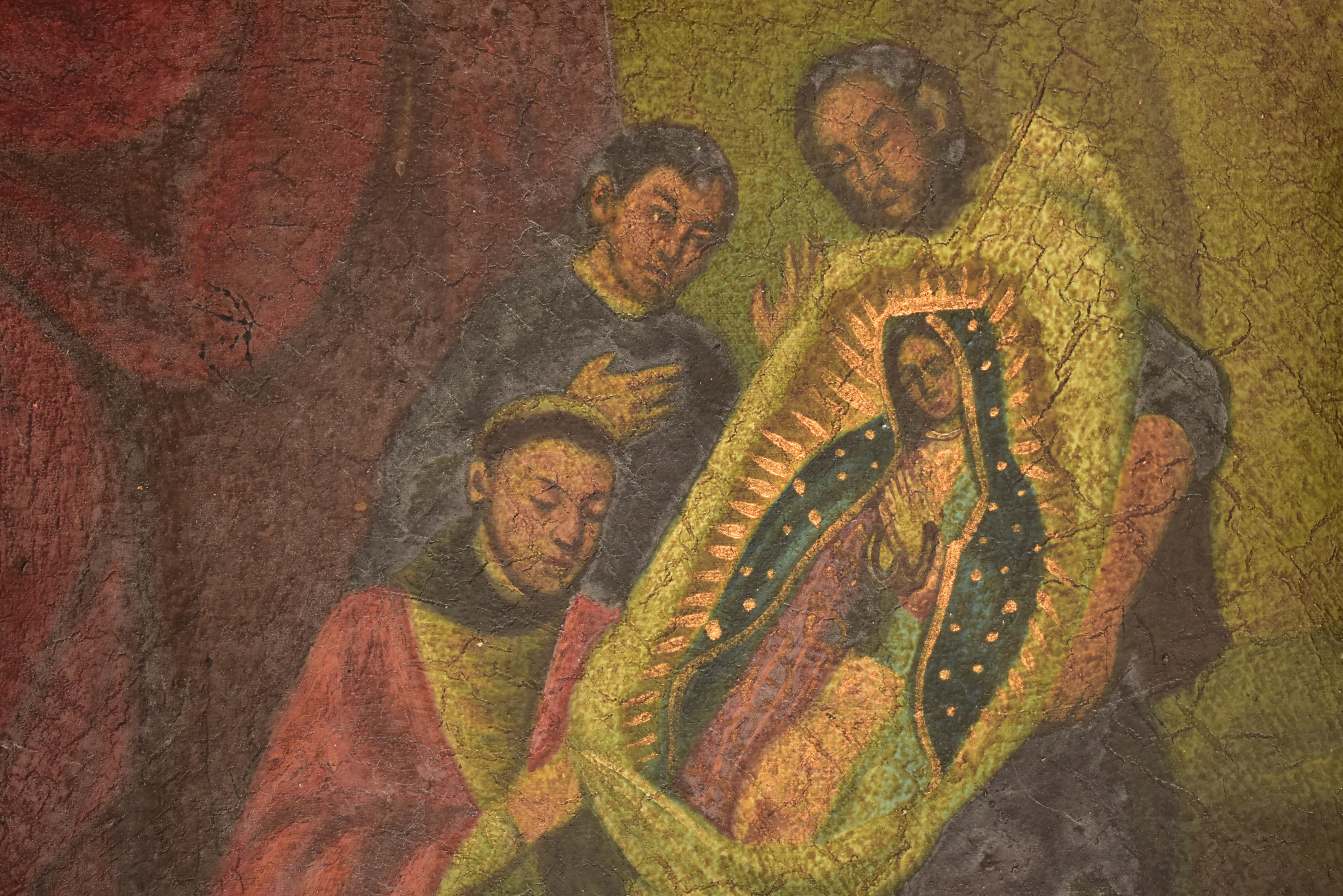 SPANISH COLONIAL SCHOOL - MEXICAN VIRGIN OF GUADALUPE PANEL - Image 5 of 10