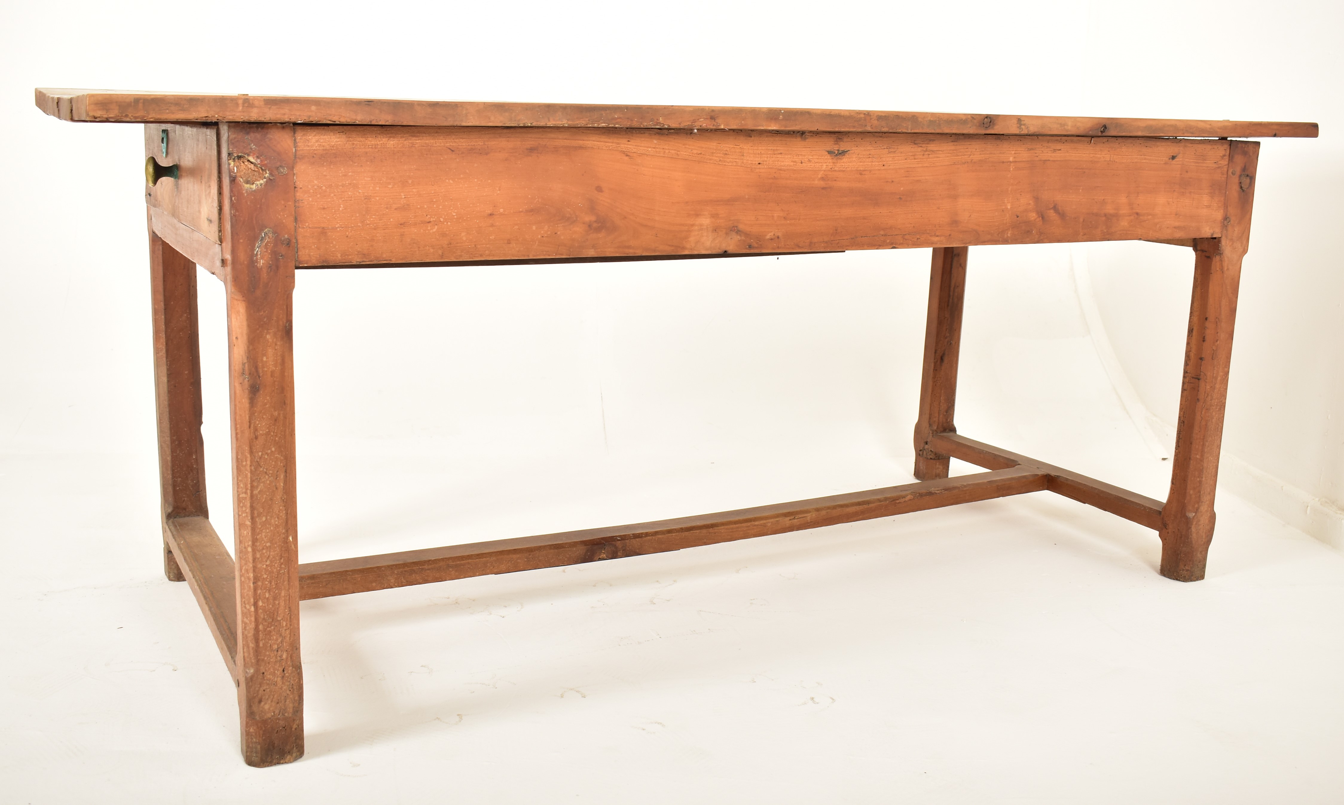 19TH CENTURY FRENCH CHESTNUT WOOD REFECTORY DINING TABLE - Image 6 of 6