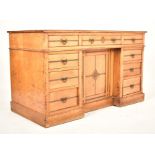 LATE VICTORIAN OAK ARTS & CRAFTS KNEEHOLE PEDESTAL DESK