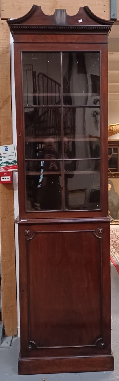 GEORGE III 19TH CENTURY MAHOGANY PEDESTAL BOOKCASE