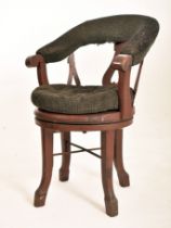 19TH CENTURY ARTS & CRAFTS OFFICE SWIVEL DESK CHAIR