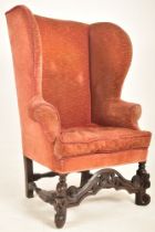 EARLY 18TH CENTURY OAK FIRESIDE / PORTER'S WINGBACK ARMCHAIR