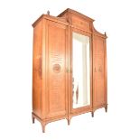 VICTORIAN ARTS & CRAFTS WALNUT TRIPLE WARDROBE