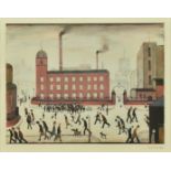 L S LOWRY - MILL SCENE - 1972 - SIGNED LIMITED EDITION PRINT