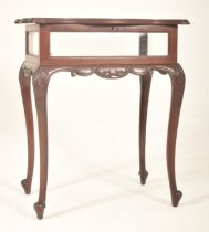 EDWARDIAN MAHOGANY GLAZED BIJOUTERIE TABLE