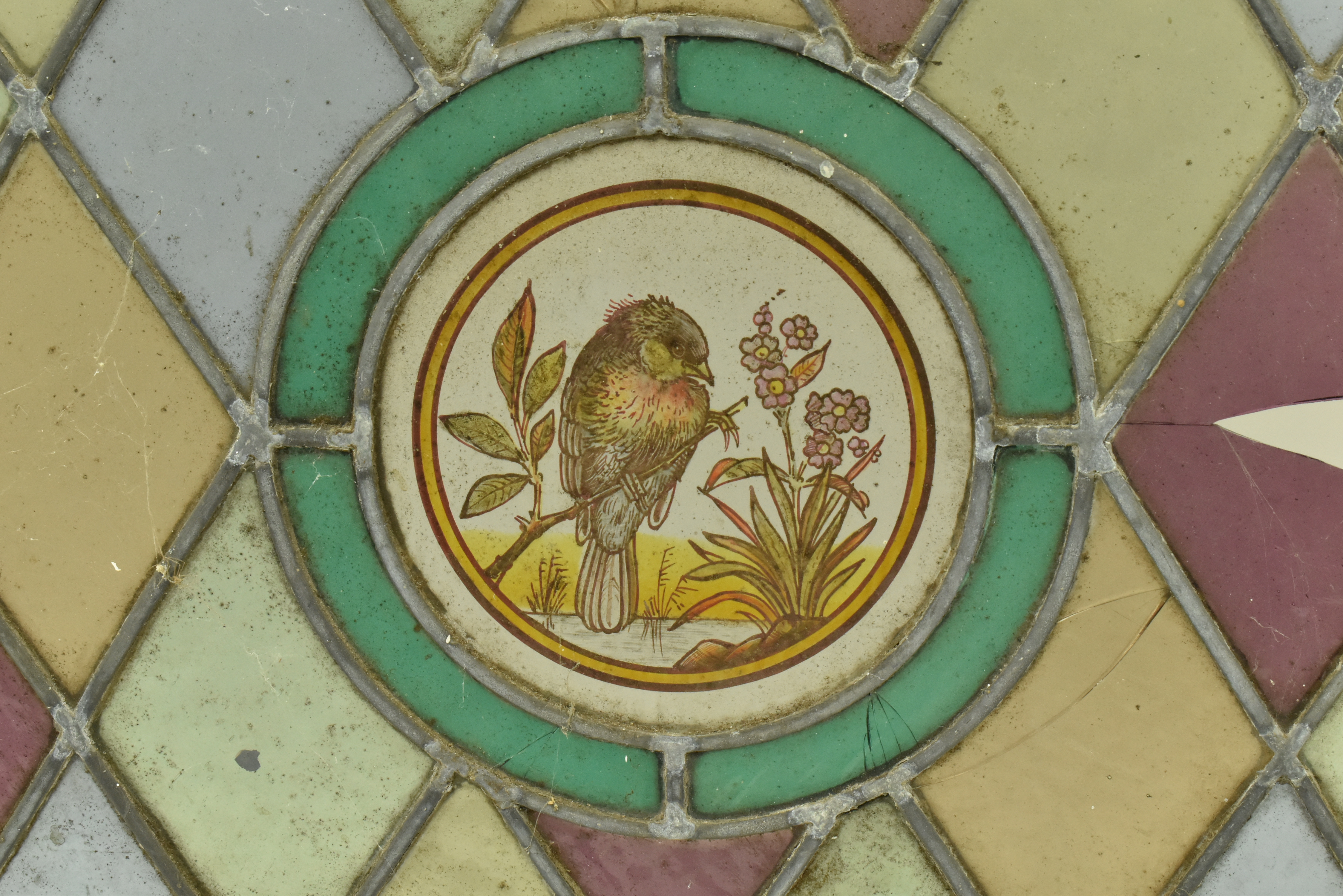 VICTORIAN STAINED GLASS LEAD WINDOW PANEL - Image 3 of 5