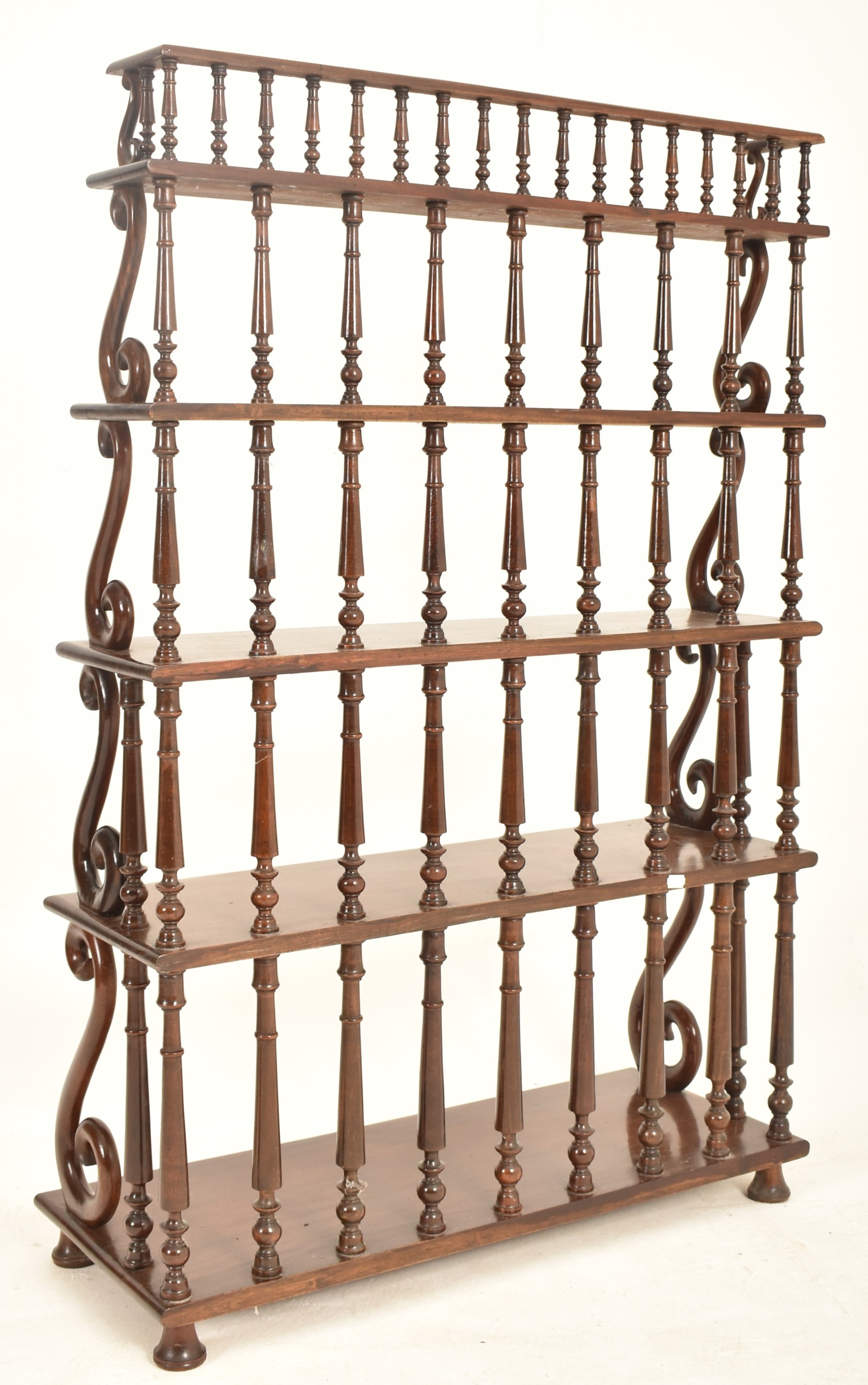 19TH CENTURY MAHOGANY OPEN FRONT WATERFALL BOOKCASE - Image 5 of 5