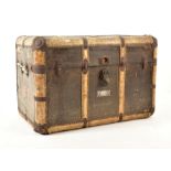 CROSS, LONDON - EARLY 20TH CENTURY LEATHER STEAMER TRUNK