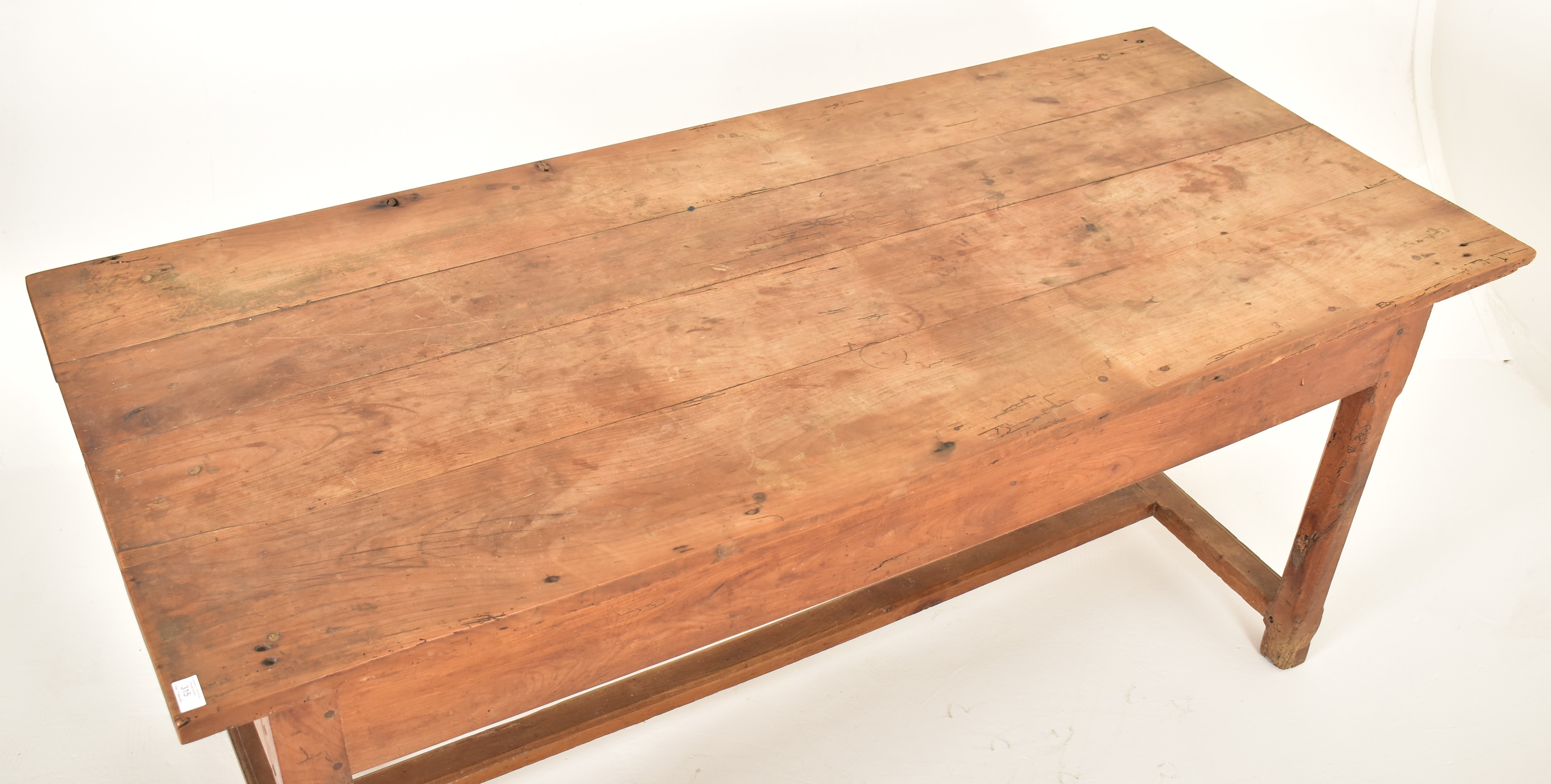 19TH CENTURY FRENCH CHESTNUT WOOD REFECTORY DINING TABLE - Image 2 of 6