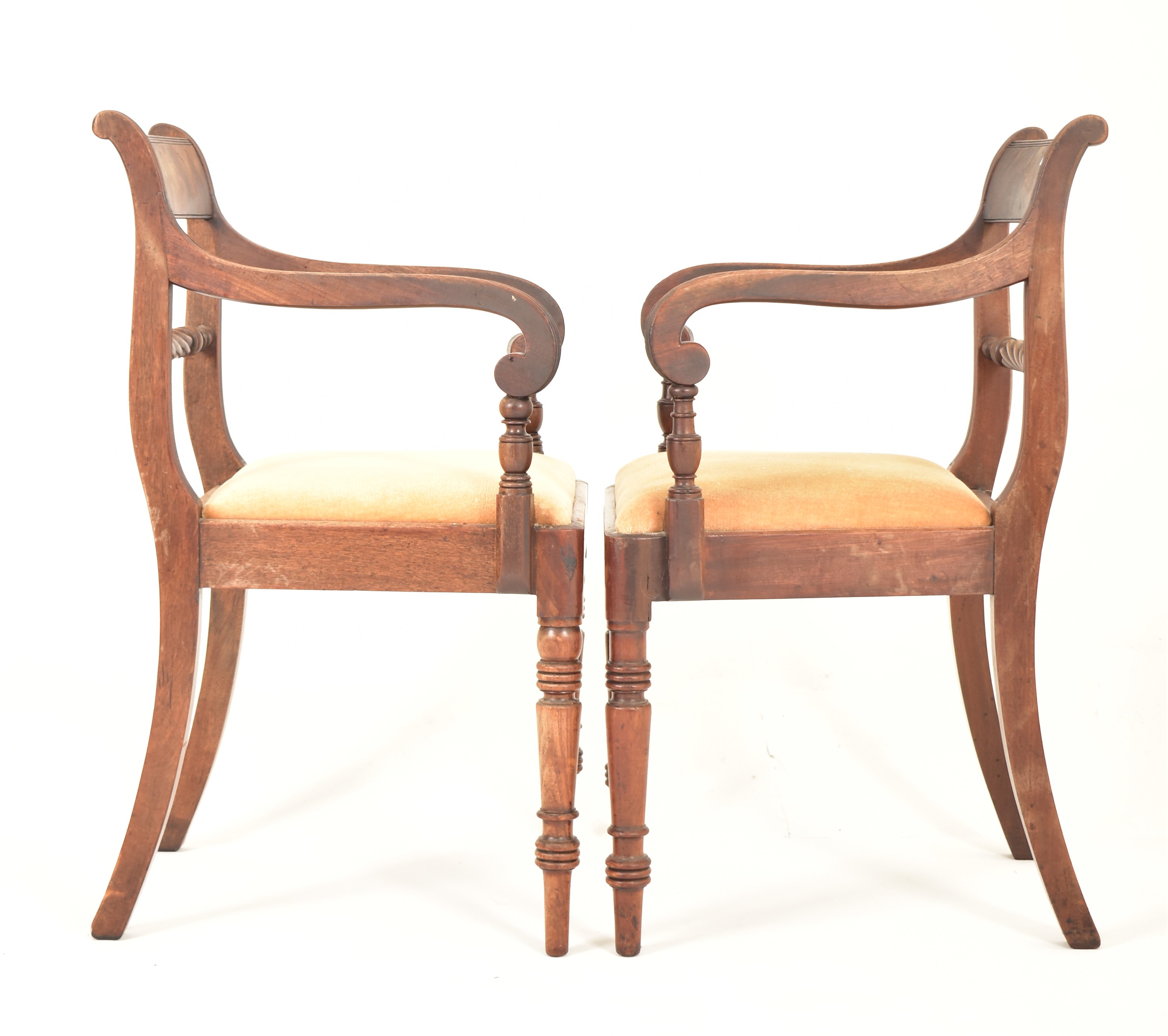 EIGHT WILLIAM IV MAHOGANY TRAFALGAR BACK DINING CHAIRS - Image 6 of 9