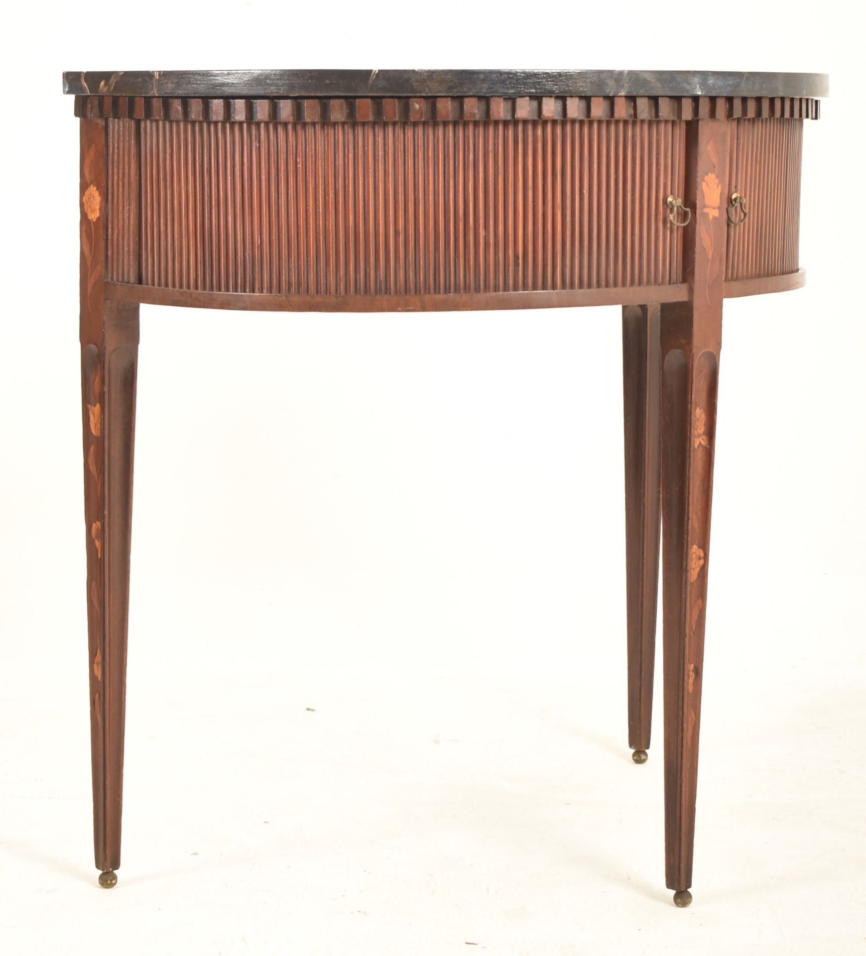 19TH CENTURY DUTCH MARQUETRY INLAID DEMI LUNE INLAID TABLE - Image 2 of 8
