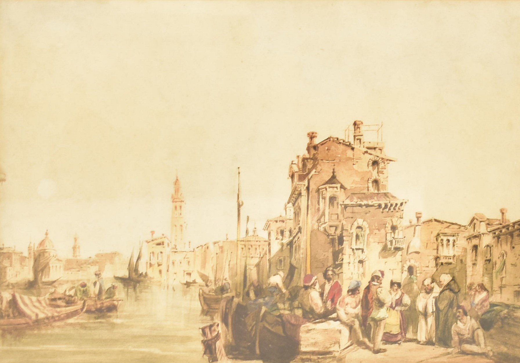 EDWARD PRITCHETT - A SIDE CANAL, VENICE - WATERCOLOUR PAINTING