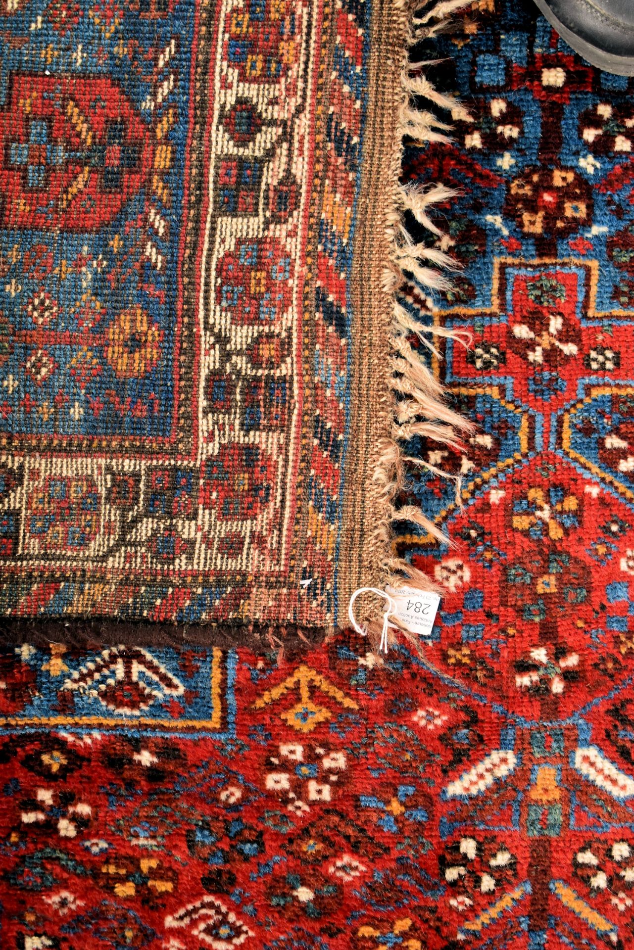 LARGE 20TH CENTURY AZERI PERSIAN HAND KNOTTED RUG - Image 4 of 5
