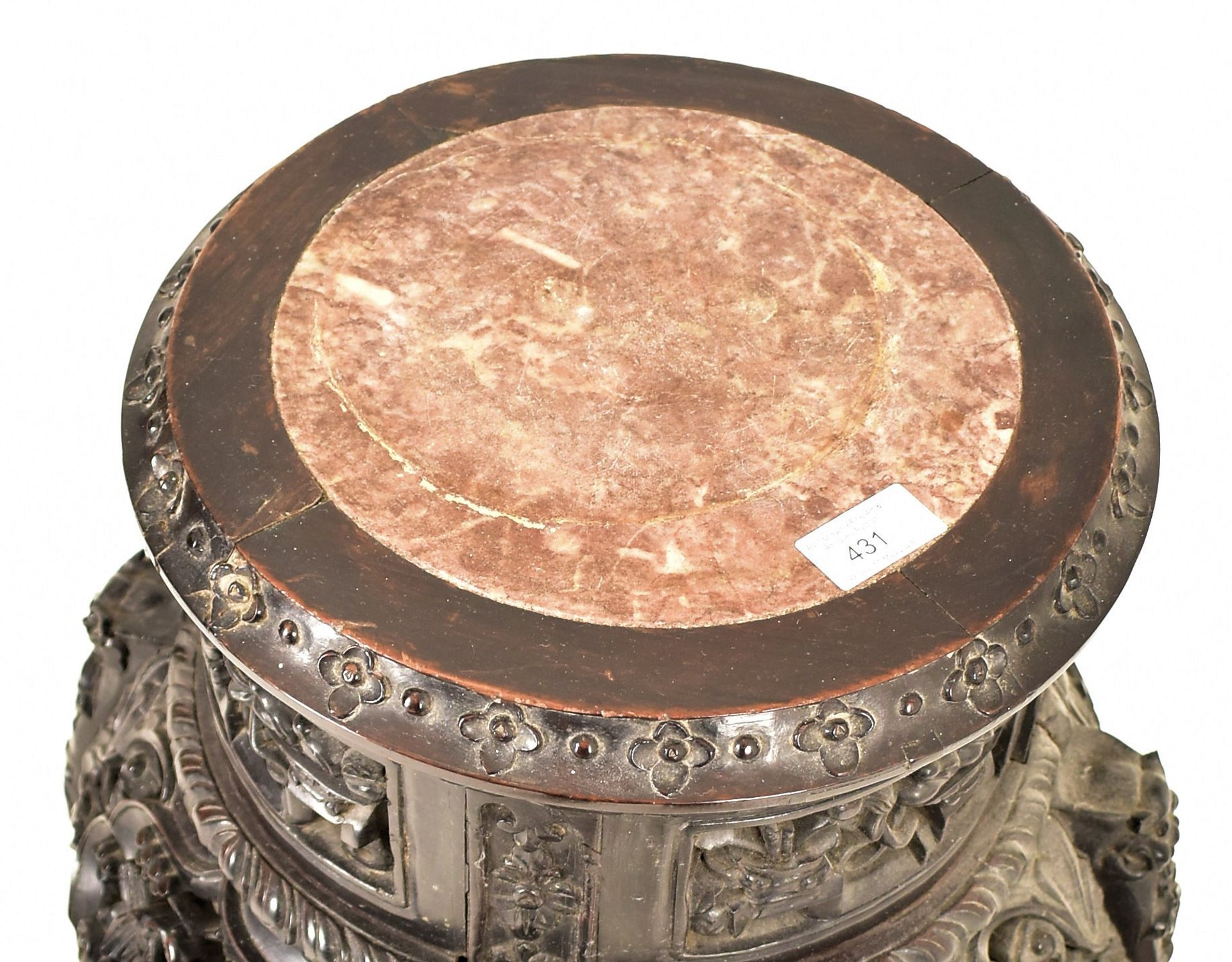 19TH CENTURY CHINESE CARVED HARDWOOD JARDINIERE - Image 2 of 5