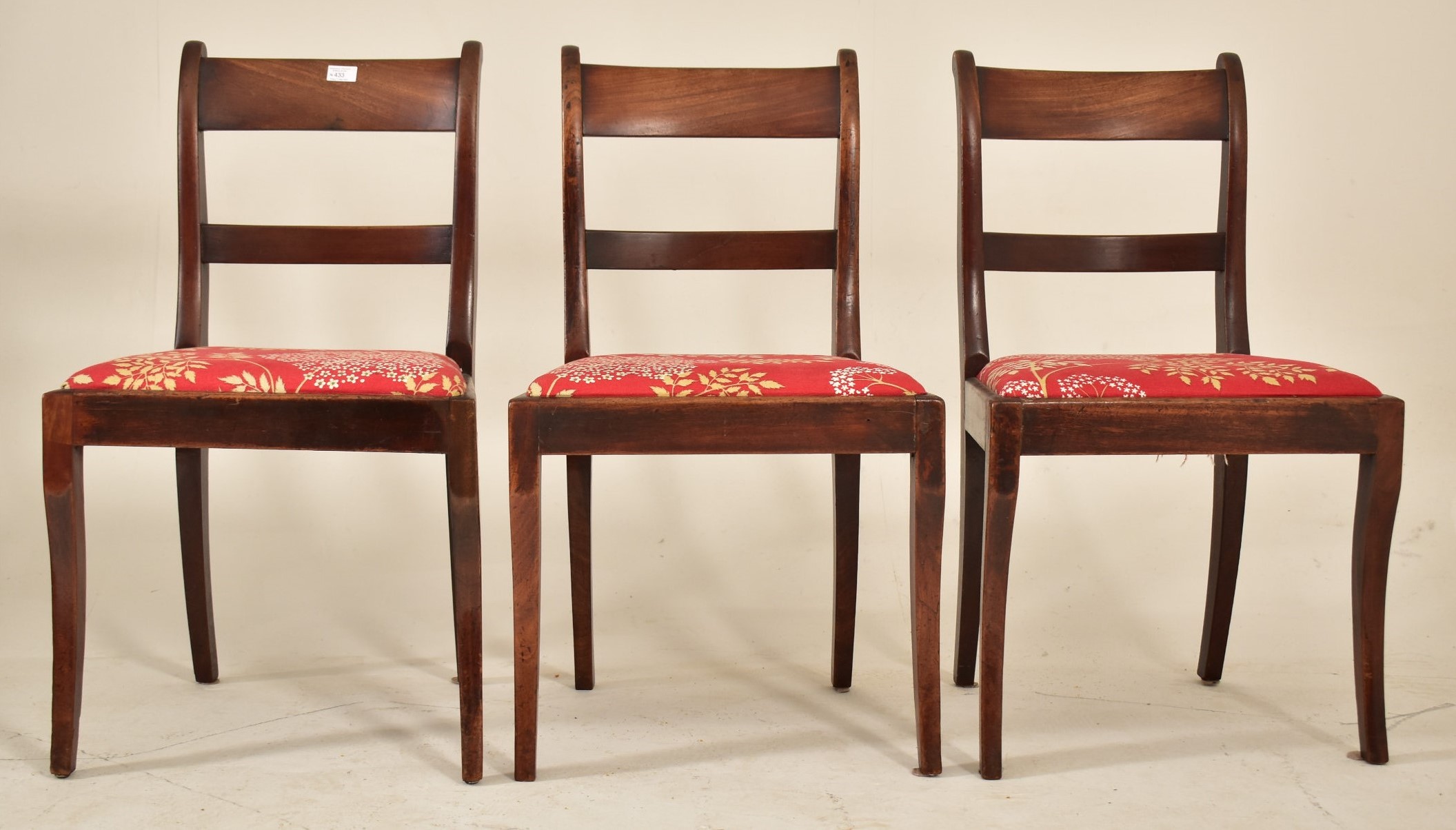 SIX REGENCY GEORGE IV 19TH CENTURY MAHOGANY SABRE LEG CHAIRS - Bild 4 aus 13