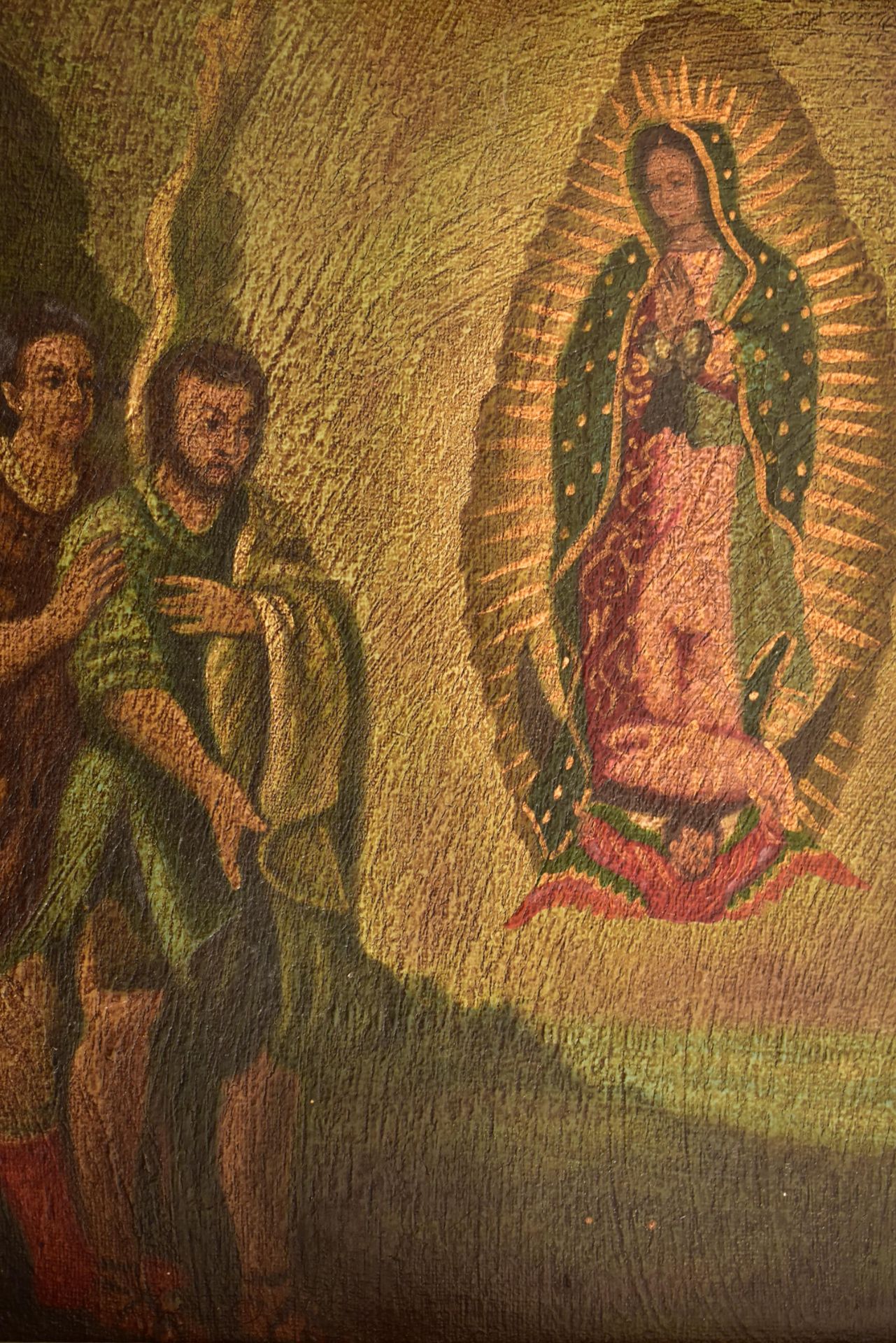 SPANISH COLONIAL SCHOOL - MEXICAN VIRGIN OF GUADALUPE PANEL - Bild 3 aus 10