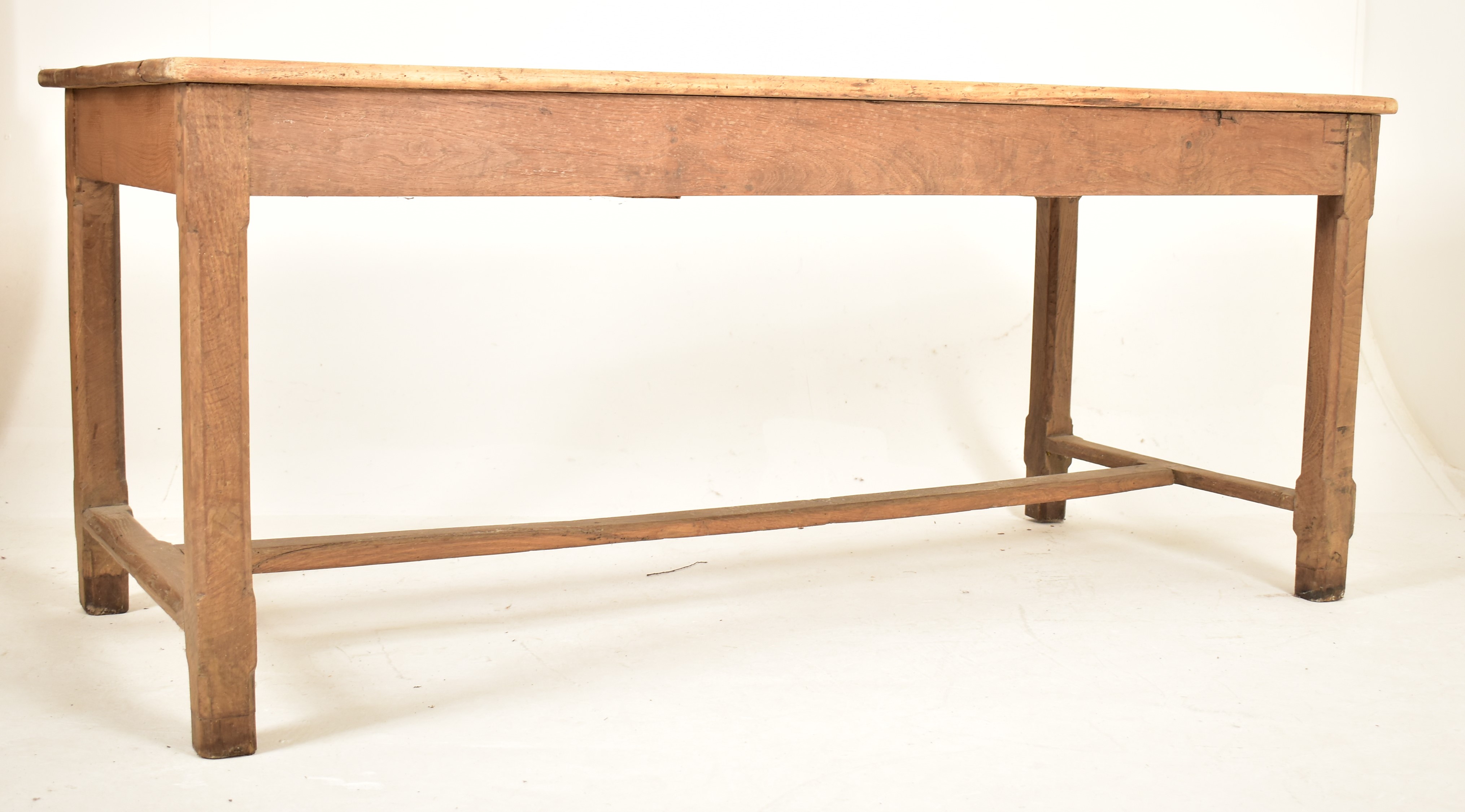 19TH CENTURY OAK WOOD REFECTORY DINING TABLE - Image 2 of 7