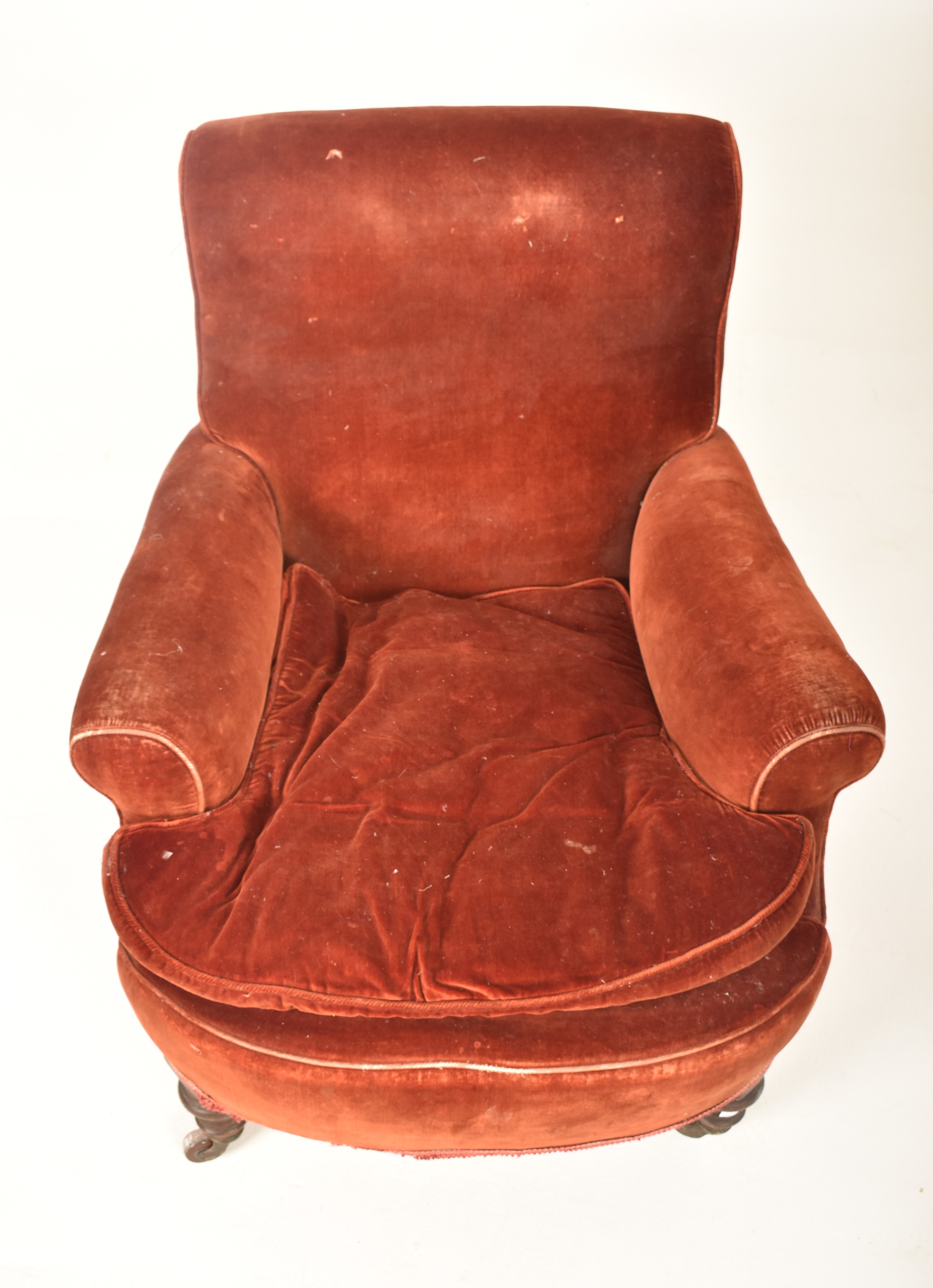 VICTORIAN UPHOLSTERED ARMCHAIR MANNER OF HOWARD & SONS - Image 2 of 6